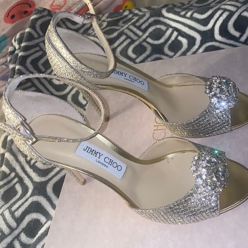 MWT Jimmy Choo Annie crystal heels